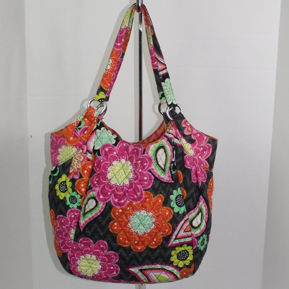 Vera Bradley Ziggy Zania Shoulder Bag Orange Pink - Picture 1 of 8